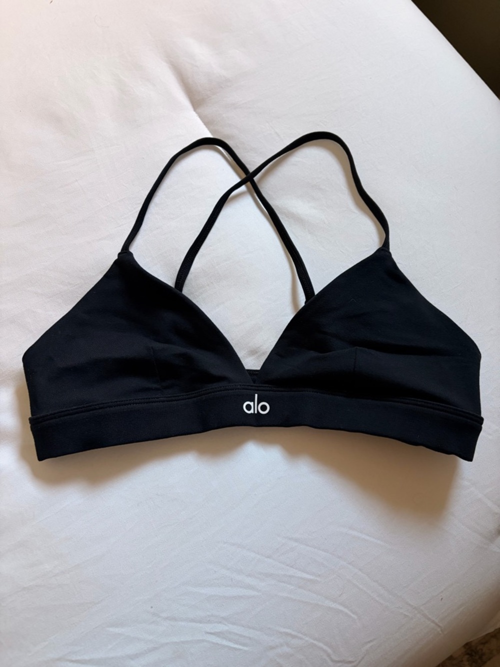 ALO Yoga Black Strappy Low-Impact Bralette